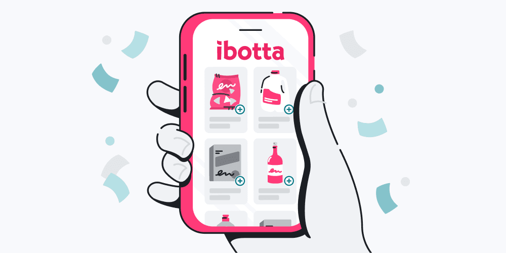 Ibotta cashback app on smartphone showing grocery rebates and offers